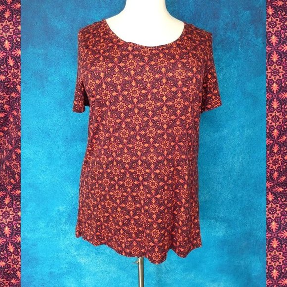 LulaRoe Orange Black Classic Tee 3XL - Picture 2 of 8